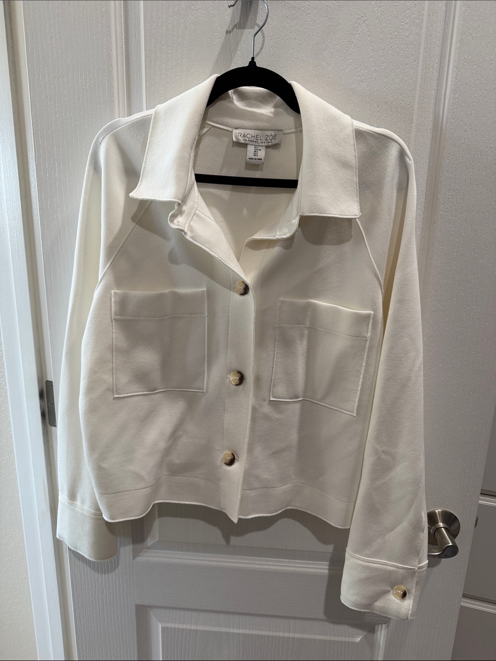 Rachel Zoe Cream Button-Front Blazer Jacket